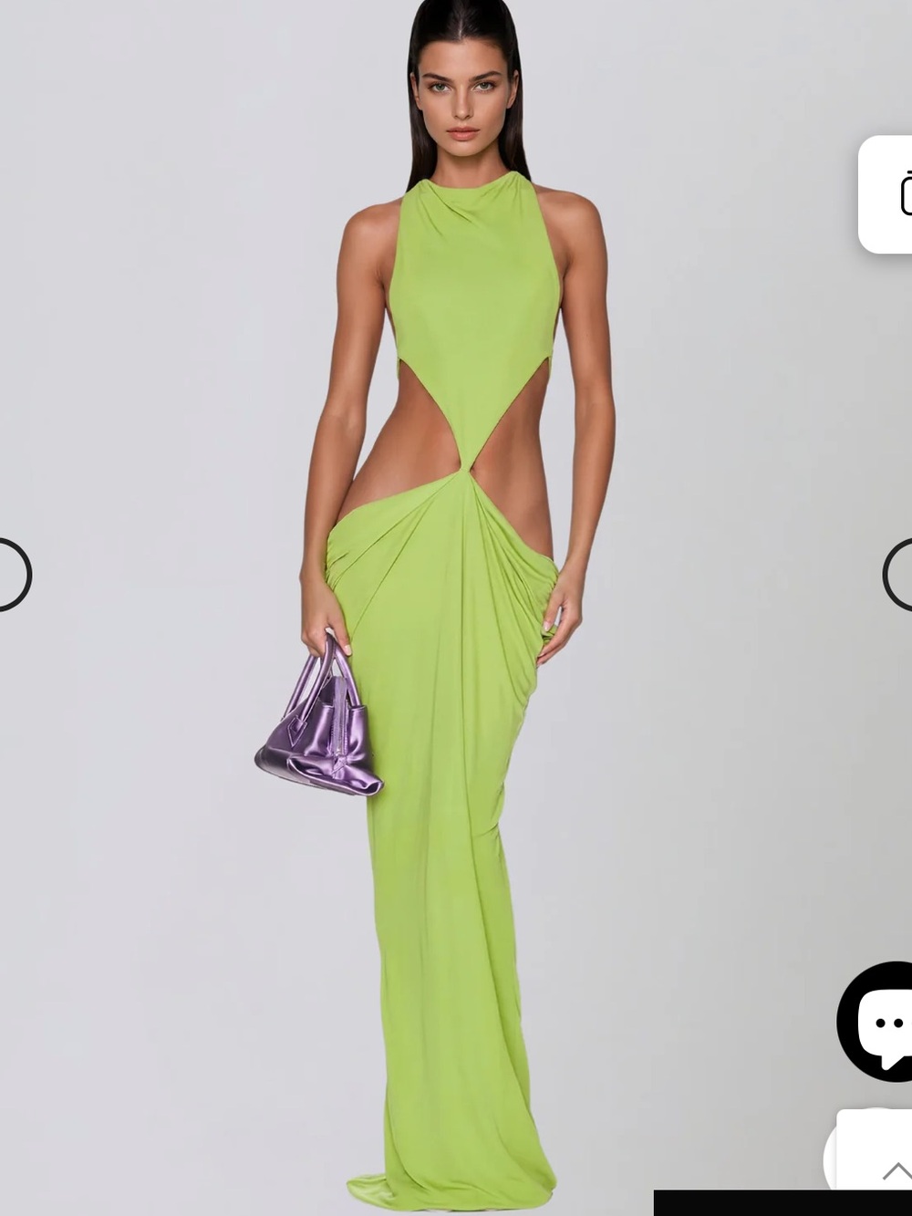 Sculpted Cutout Backless Maxi Dress in Green